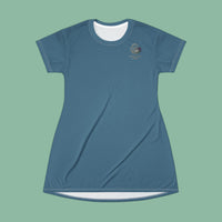 CCG Botanical T-Shirt Dress — Slate Blue