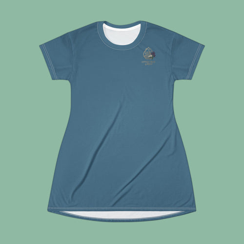 CCG Botanical T-Shirt Dress — Slate Blue
