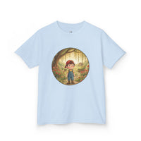 Kids' tee featuring Theo the little gardener from Cottage Creek Garden
