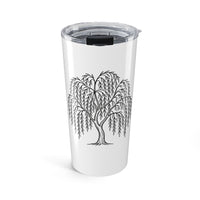 20oz insulated tumbler wrapped with the Cottage Creek Garden willow design