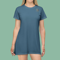 CCG Botanical T-Shirt Dress — Slate Blue