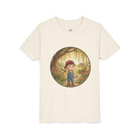 Youth tee featuring Theo the little gardener from Cottage Creek Garden