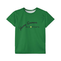 Kids' sports jersey with Home Grown All-Stars varsity script from Cottage Creek Garden
